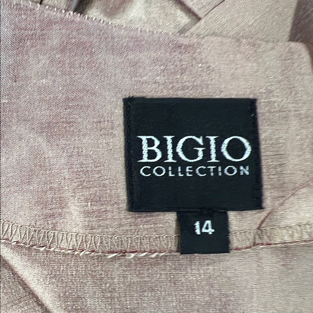 Bigio Collection Vintage Dupioni Silk 50’s Style V-Neck Dress - Picture 4 of 5